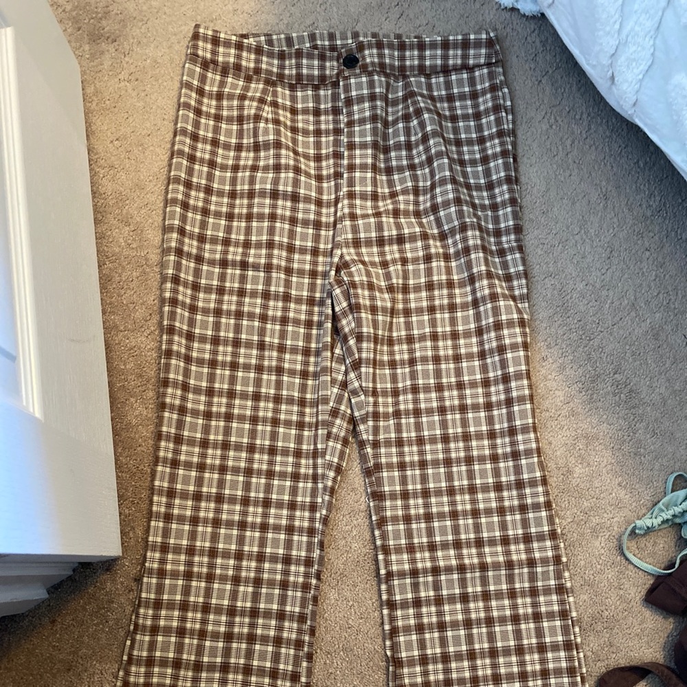 Shein Plaid Flare Pants